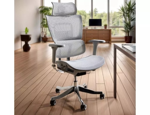 SCAUN OFFICE, ERGONOMIC, WINNER LUX GRI/CROM, MULTIBLOCK, CU BRATE 4D AJUSTABILE, STIL MODERN