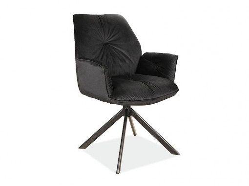 SCAUN PIVOTANT BOOGIE II, NEGRU BLUVEL 19/NEGRU MAT, TAPITERIE DIN CATIFEA SI PICIOARE DIN METAL, STIL MODERN