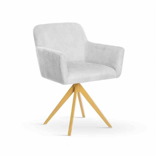 SCAUN PIVOTANT MAKSIMA 2, ARGINTIU/STEJAR, STIL MODERN