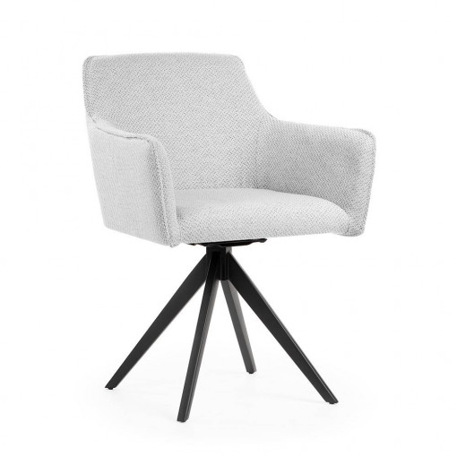 SCAUN PIVOTANT MAKSIMA, ARGINTIU/NEGRU, STIL MODERN