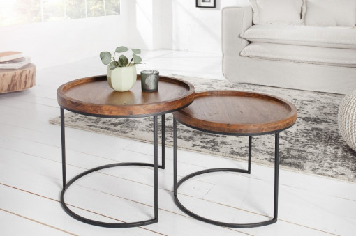 SET 2 MASUTE DIN LEMN MASIV, BLEND II, COD 36743, DESIGN VINTAGE