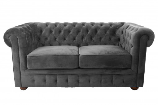 SOFA CHESTERFIELD 164CM GRI DIN STOFA DE LUX DESIGN DEOSEBIT