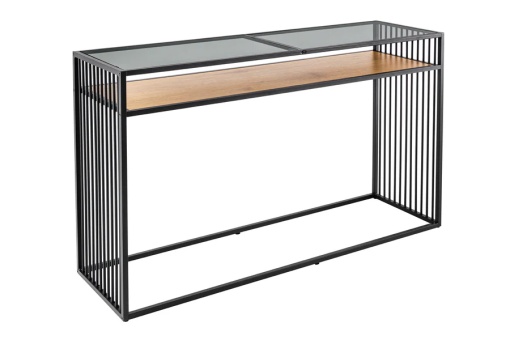 BIROU/CONSOLA, ARHITECTURE 120CM, LEMN MASIV SI STICLA, DESIGN RETRO