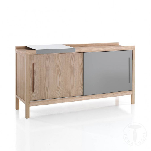 BUFET 2 USI 150CM, KORA, COD 3479, STIL MODERN, REALIZATA DIN LEMN MASIV SI MDF