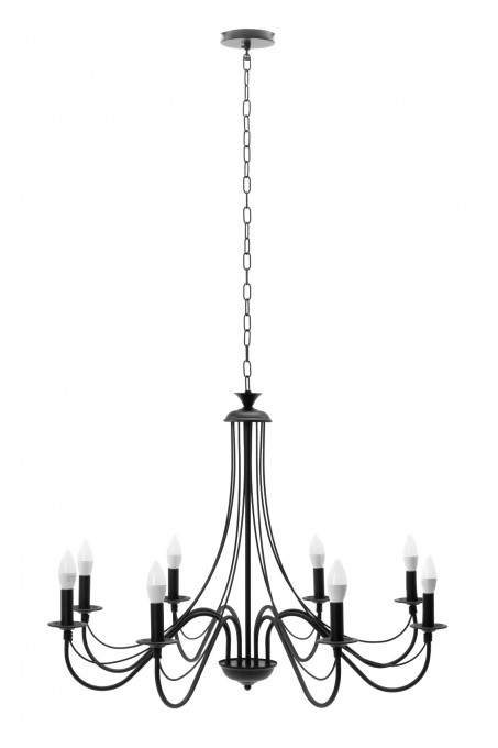 CANDELABRU RUSTIC APP648-8CP, 137X84 cm, NEGRU, DIN METAL, STIL RUSTIC, TU
