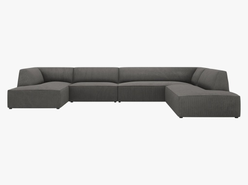 COLTAR MODULAR RUBY, DREAPTA, 7 LOCURI, 366 CM, DIVERSE CULORI SI MATERIALE, DESIGN DEOSEBIT