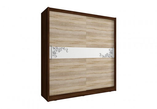 DULAP DORMITOR WIKI V B 180 SONOMA/CIOCOLATIU/ALB/NEGRU DESIGN MODERN PSK