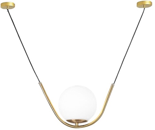 Lampă suspendată Minge de sticlă aurie APP689-1CP