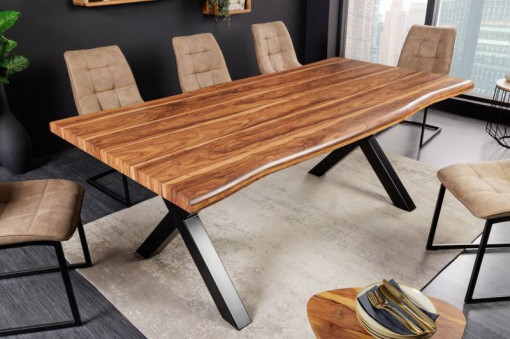 MASA DE SUFRAGERIE, WILD 200CM, LEMN ASPECT NUC, DESIGN INDUSTRIAL, COD 42276