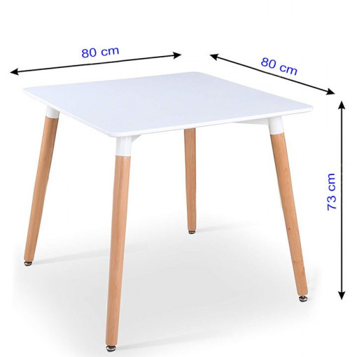 MASA SQUARE 80X80 TUI DIN LEMN SI MDF DESIGN SCANDINAV