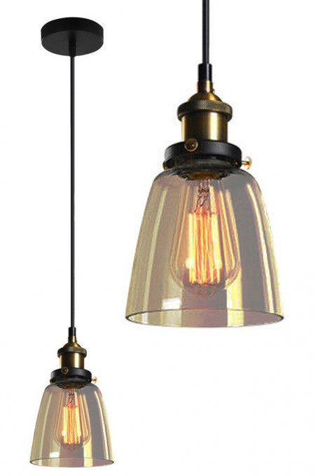 PENDUL VERTO D APP046-1CP / APP047-1CP, TRANSPARENT, 28x25/80 cm, DIN OTEL, METAL SI STICLA DE INALTA CALITATE, STIL MODERN, TU