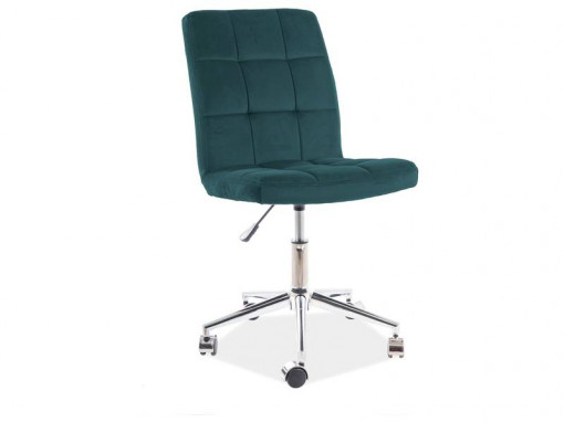 SCAUN DE BIROU PIVOTANT Q-020, VERDE BLUVEL 78/CROM, TAPITERIE DIN CATIFEA SI PICIOR DIN METAL, STIL MODERN