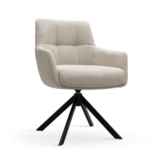 SCAUN ROTATIV MIRAGE BEJ/NEGRU/VAGAR071, TAPITERIE DIN TEXTIL, SPUMA, ARCURI SI METAL, STIL MODERN