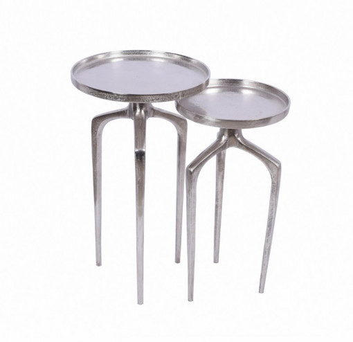 SET 2 MASUTE, ABSTRACT, DIN METAL ARGINTIU, COD 40358, ASPECT DEOSEBIT