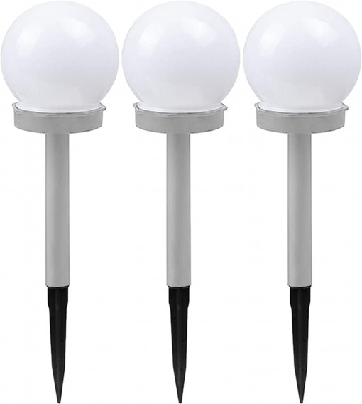 SET DE 9 LAMPI SOLARE LED HAMMERED 291520, 35X10 cm, GRI/NEGRU, DIN PLASTIC SI ALUMINIU, STIL MODERN, TU