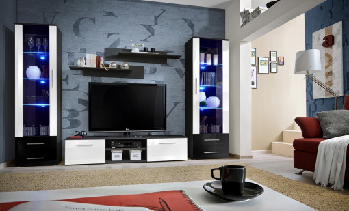 SET LIVING MODULAR CU LED 23 ZSWH GC STIL MODERN ASM