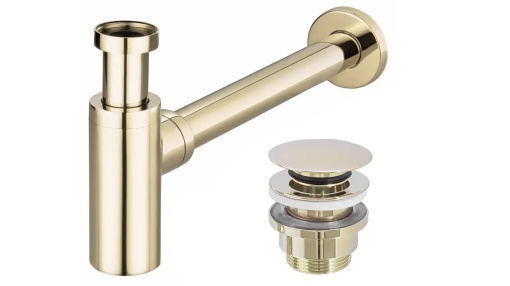 SIFON LAVOAR REA UNIVERSAL, CU DOP TIP CLICK CLACK, AURIU LUCIOS, DIN ALAMA, CALITATE SUPERIOARA