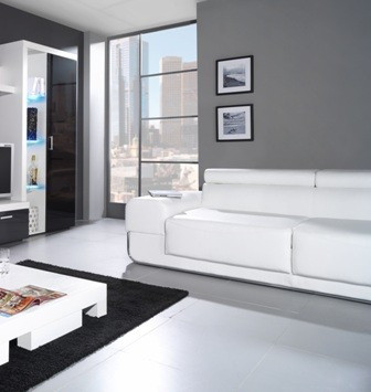 VITRINA LIVING CU LED-URI SAMBA REG2 ALB/NEGRU DESIGN MODERN CM