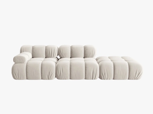 CANAPEA/COLTAR MODULAR BELLIS DREAPTA, 3 LOCURI, 282 CM, BEJ DESCHIS 21, TAPITERIE DIN CATIFEA, DESIGN DEOSEBIT