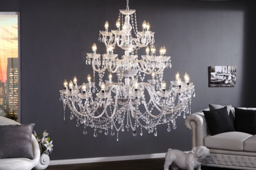 CANDELABRU TRANSPARENT KARAT 1714, CU 30 DE BRATE DESIGN CLASIC