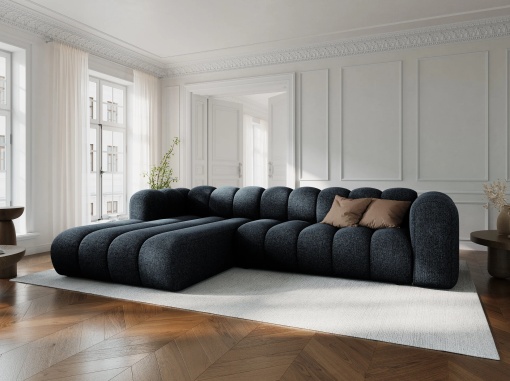 COLTAR MODULAR LUPIN, STANGA, 4 LOCURI, 288 CM, ALBASTRU ROYAL 86, TAPITERIE CHENILLE, DESIGN DEOSEBIT