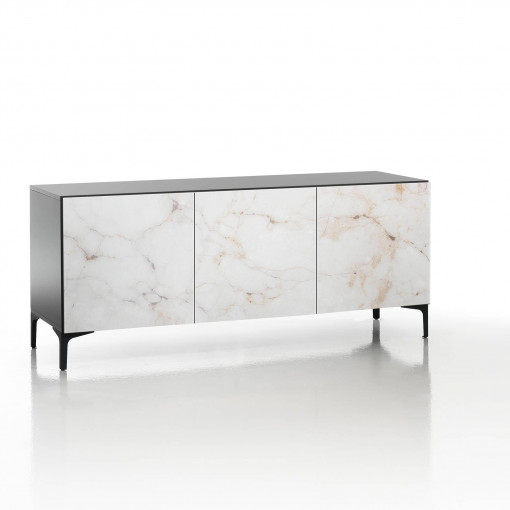 COMODA/BUFET 165CM, KIM ALABASTRU, COD 4970, STIL MODERN, REALIZATA DIN METAL SI PANOURI ECO