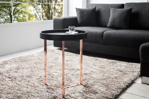 MASUTA DE CAFEA 40CM, CUPRU/NEGRU, MODUL, COD 36716, DESIGN MODERN