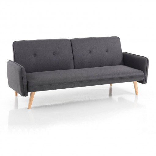 CANAPEA EXTENSIBILA 190CM, DEDE, COD 5716, STIL MODERN, REALIZATA DIN LEMN SI STOFA GRI