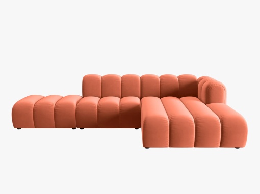COLTAR MODULAR LUPIN, DREAPTA, 5 LOCURI, 294 CM, CORAL 12, TAPITERIE DIN CATIFEA, DESIGN DEOSEBIT