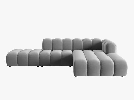 COLTAR MODULAR LUPIN, DREAPTA, 5 LOCURI, 294 CM, GRI 17, TAPITERIE DIN CATIFEA, DESIGN DEOSEBIT
