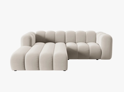 COLTAR MODULAR LUPIN, STANGA, 3 LOCURI, 228 CM, BEJ 1, TAPITERIE DIN CATIFEA, DESIGN DEOSEBIT