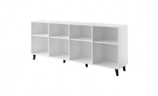 COMODA, CAMA-ASTI-COMODA-BI/BI 200CM, DIN PLACI LAMINATE SI MDF, ALB MAT, DESIGN MODERN