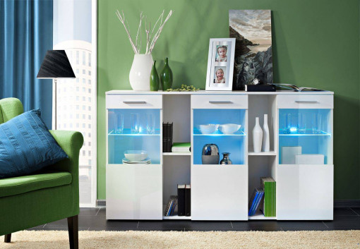 COMODA DORADE, CU ILUMINARE LED, WW DS, DESIGN MODERN , ASM