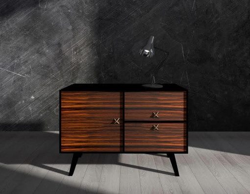 COMODA NORDIC SMALL 4 NEGRU/ABANOS - DESIGN SCANDINAV