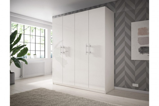 DULAP DORMITOR ADA 4D 184 ALB DESIGN MODERN LSK