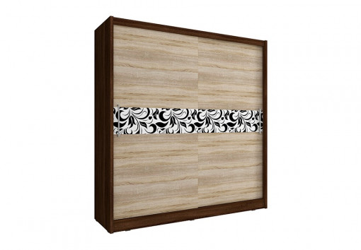 DULAP DORMITOR WIKI V A 200 SONOMA/CIOCOLATIU/ALB/NEGRU DESIGN MODERN PSK