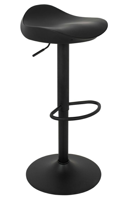 SCAUN DE BAR FLINT NEGRU, CONFECTIONAT DIN PLASTIC SI METAL, STIL MODERN