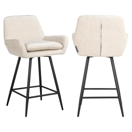 SCAUN DE BAR, LINSEY S4751, BEJ CHENILLE NIAGARA 902, CONFECTIONAT DIN 100% POLIESTER, SPUMA, METAL SI PLACAJ, RICHMOND INTERIORS
