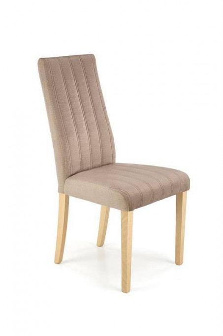 SCAUN DINING DIEGO 3, BEJ MONOLITH 09/STEJAR, CU TAPITERIE DIN CATIFEA SI PICIOARE DIN LEMN MASIV, STIL CLASIC
