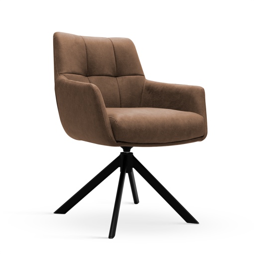 SCAUN ROTATIV MIRAGE CAPPUCCINO/NEGRU/BULL10, TAPITERIE DIN TEXTIL, SPUMA, ARCURI SI METAL, STIL MODERN