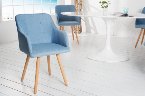 SET 2 SCAUNE NATURALE/ALBASTRU DESCHIS SCANDINAVIA 36826 DESIGN SCANDINAV