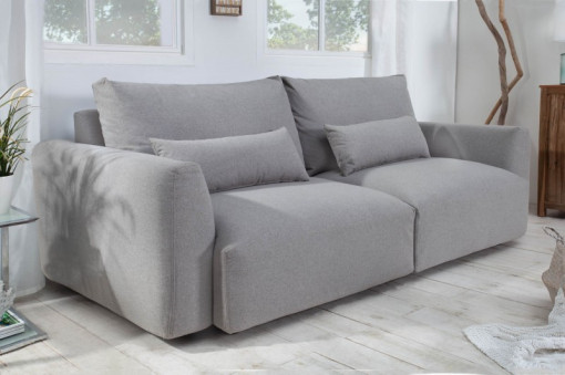 CANAPEA PENTRU 3 PERSOANE INVICTA HAMPTONS 40035, GRI, DIN LEMN SI POLIESTER, STIL MODERN, TH