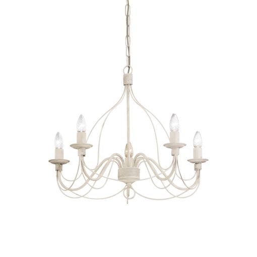 CANDELABRU CORTE SP5, ALB ANTIC, DIN METAL, STIL CLASIC