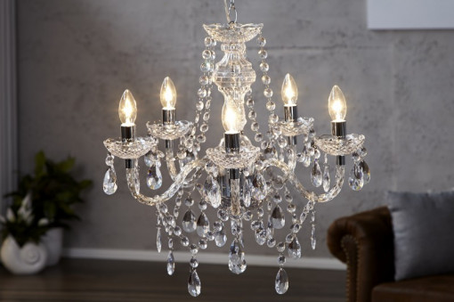 CANDELABRU KARAT 1451, CU 5 BRATE, TRANSPARENT, DESIGN CLASIC
