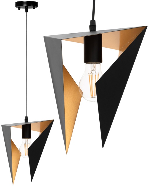 LAMPĂ GEOMETRICĂ DE PLAFON TRIANGULARĂ NEAGRA APP253-1CP