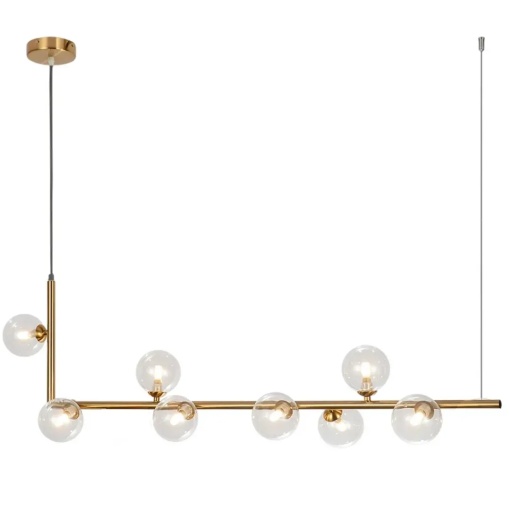 Lampă suspendată Bile de sticlă aurie 8 buc APP615-8CP