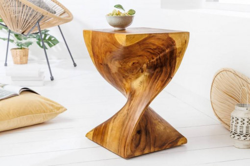 MASUTA DE CAFEA/TABURET 30CM, HELIX, LEMN MASIV, DESIGN MODERN
