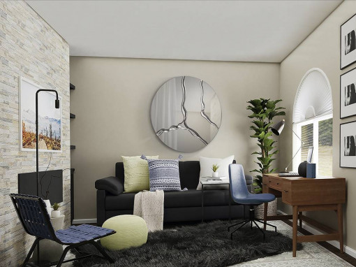 OGLINDA 100CM, SURCOS, COD 487029, MDF SI OGLINDA, STIL MODERN, SCHULLER