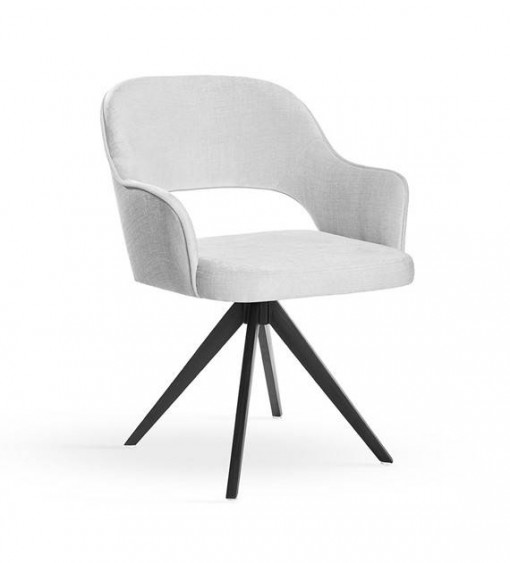 SCAUN PIVOTANT MERCY TWIST, GRI/NEGRU, TAPITERIE DIN STOFA SI PICIOARE DIN METAL, STIL MODERN