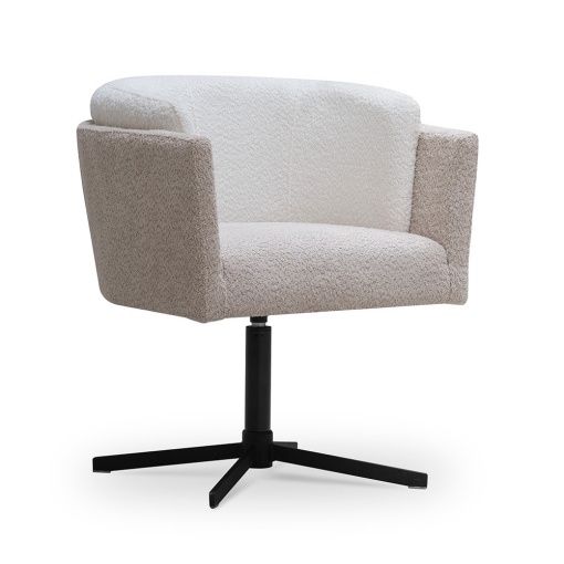 SCAUN PIVOTANT OLIMP CROSS, BEJ/NEGRU, CONFECTIONAT DIN TAPITERIE DIN TEXTIL, SPUMA SI PICIOARE DIN METAL, STIL MODERN